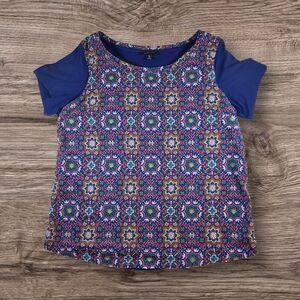 Lands' End Blue Art To Wear Tshirt Size XL